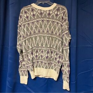 Vtg L 417 Van Heusen vintage knit sweater grandpa USA pullover